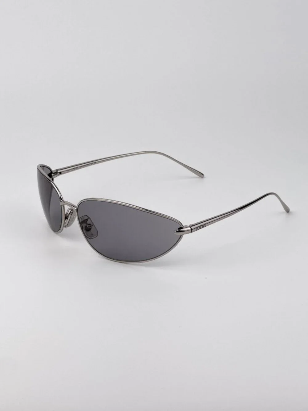 LOEWE LW40164U 16A SILVER OVAL SUNGLASSES